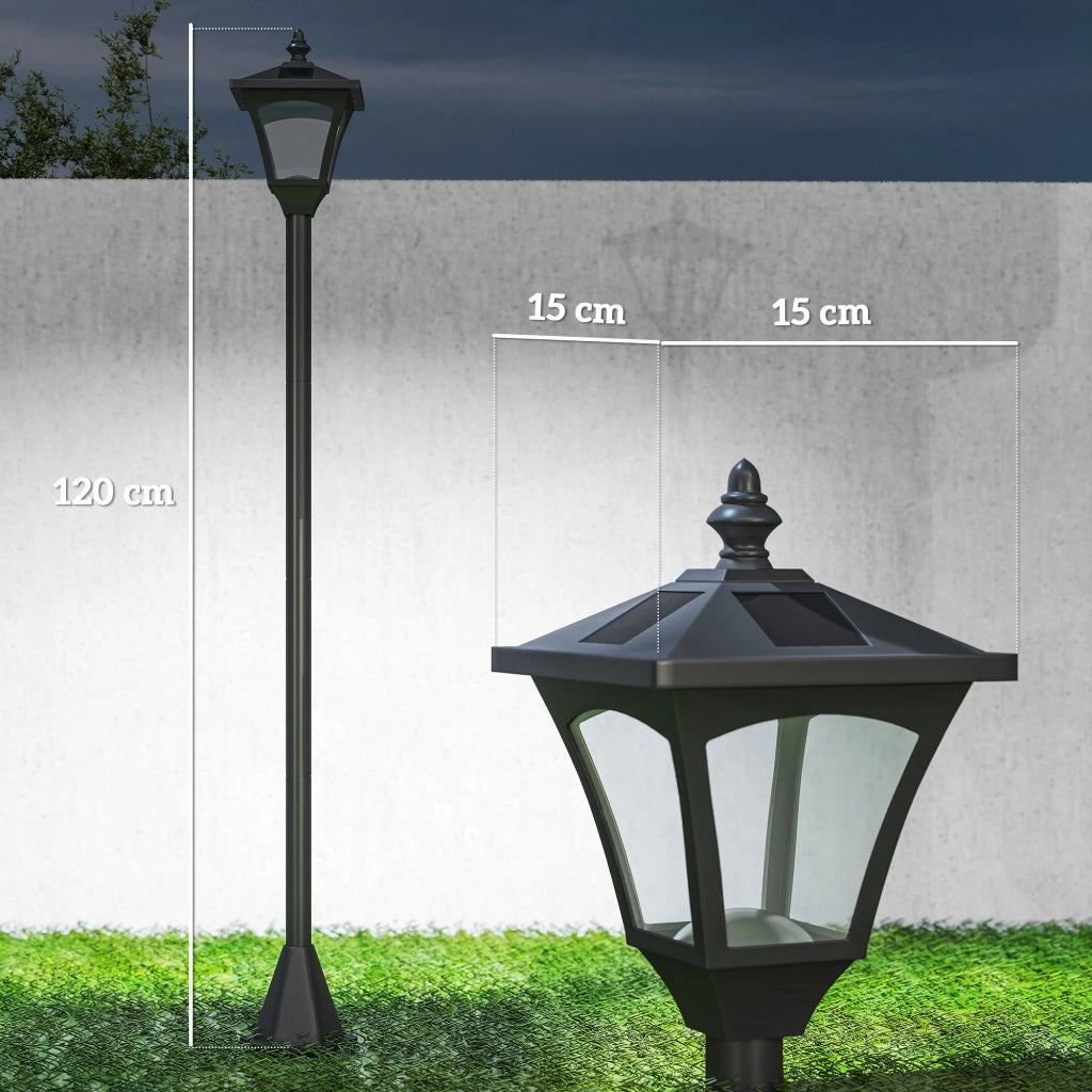 EasyComfort Lampada da Giardino a LED a Energia Solare Impermeabile IP44, 15x15x177 cm, Nero