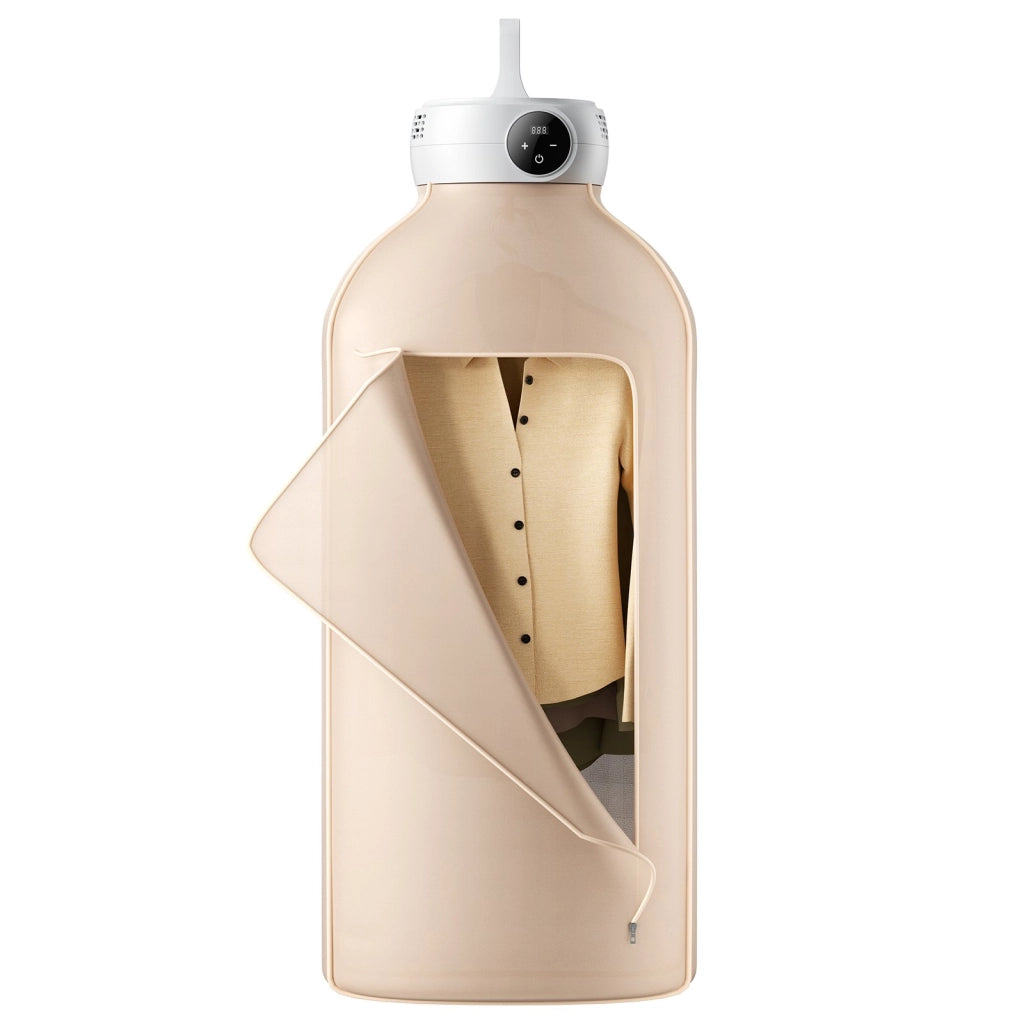 Mini Asciugatrice Portatile Pieghevole 600W GR889 con Riscaldatore PTC e Timer 5 Ore, Compatta Salvaspazio per Casa e Camper, Beige