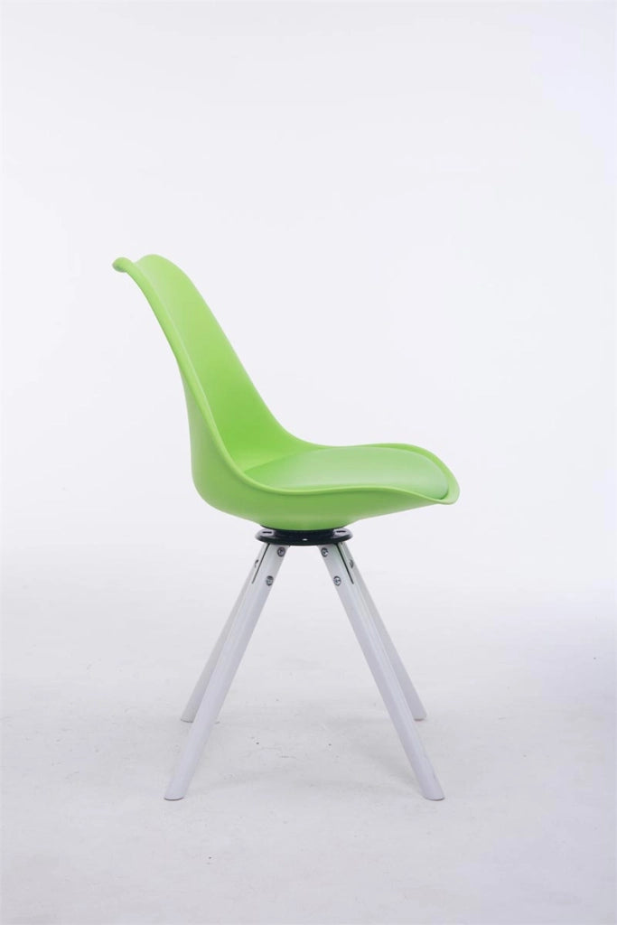 Sedia design Troyes Girevole Similpelle Rotondo verde,bianco