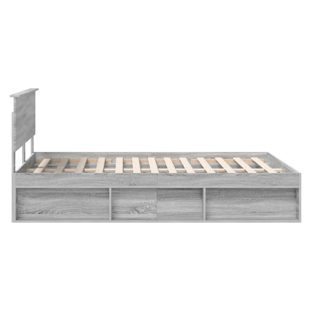 Struttura del letto con testiera Grigio Sonoma 140 x 190 cm