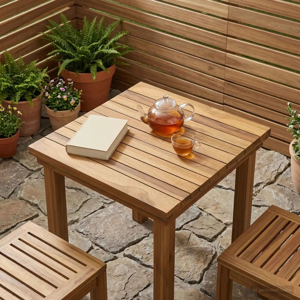 Piano del tavolo 40 x 40 x 3,5 cm Quadrato Legno di teak solido 42033143