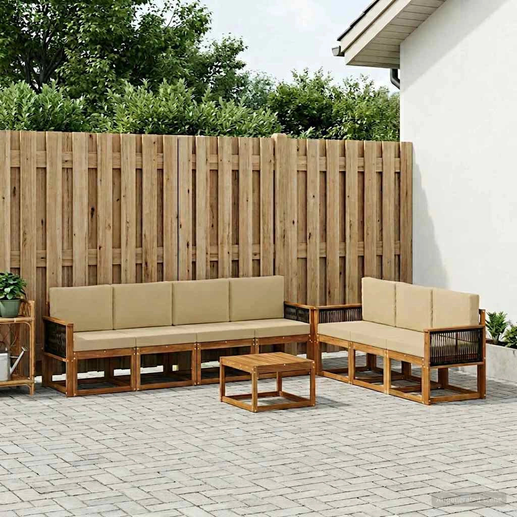 Set di divani da esterno 7 pz Naturale 3385054