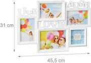 Cornice per collage 5 foto galleria d'arte murale vivi ama ridi bianco 13_0000598_2