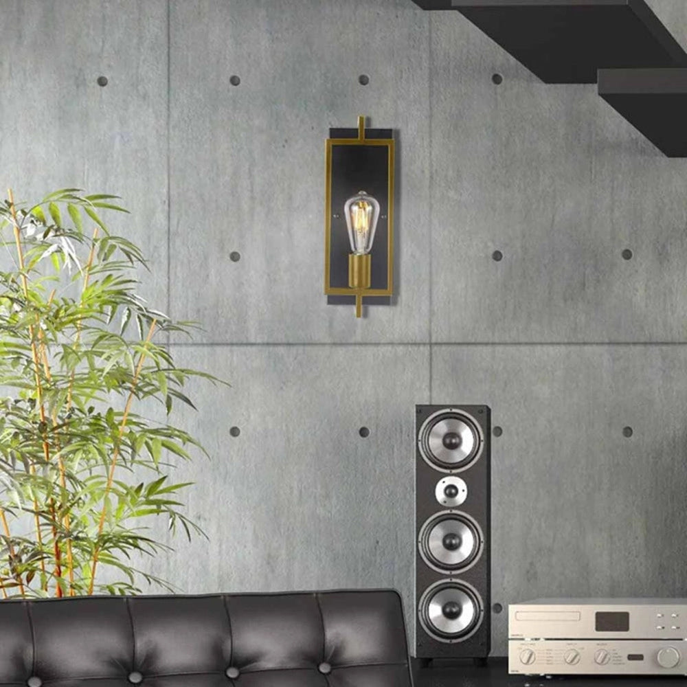 Trade Shop - Applique A Parete Stile Industriale Lampada Muro In Metallo Attacco E27 Nero Bronzo Aq63 -