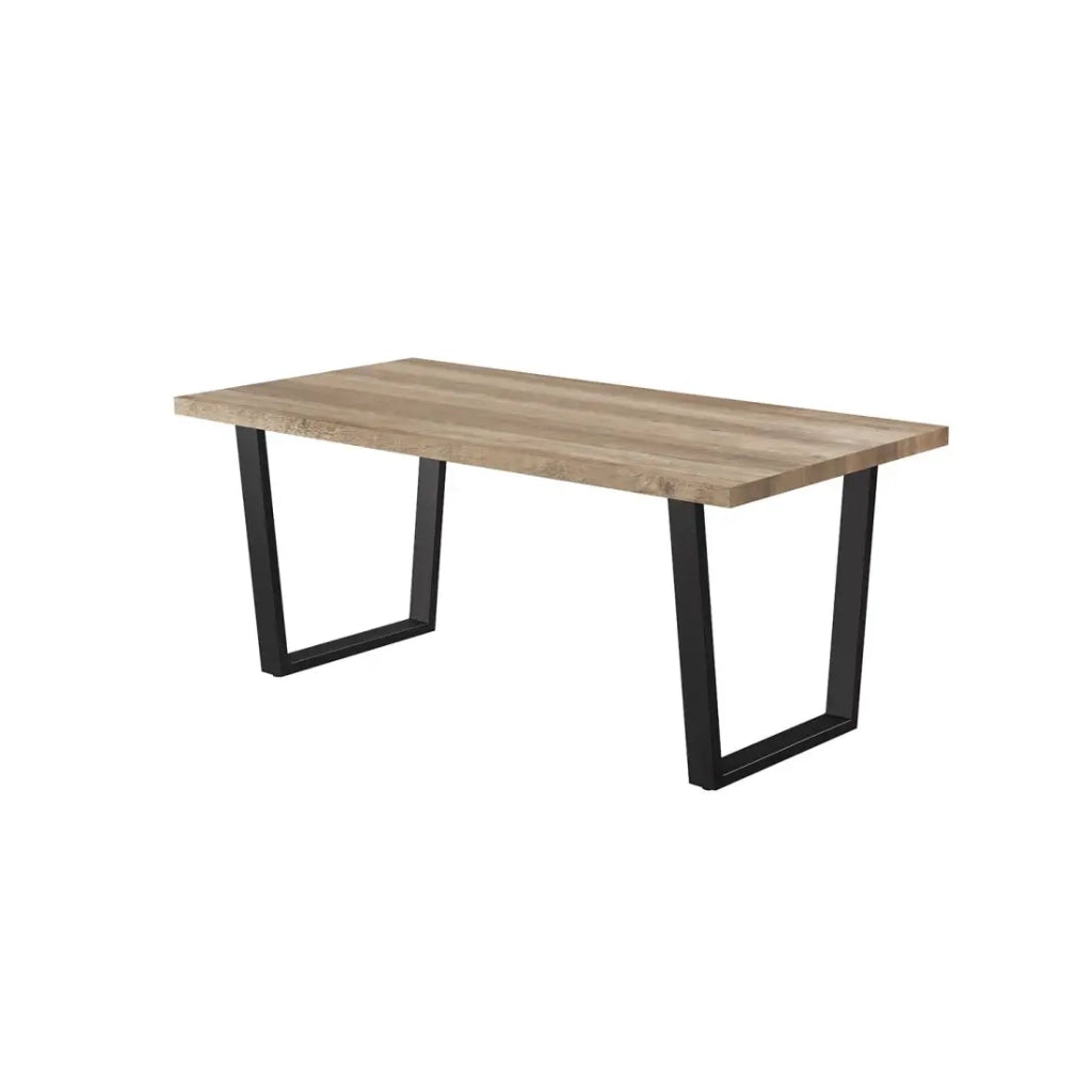 Tavolo da pranzo ALTONIA – 180x90 cm – Effetto legno di mango – Gambe in metallo – Design industriale e accogliente