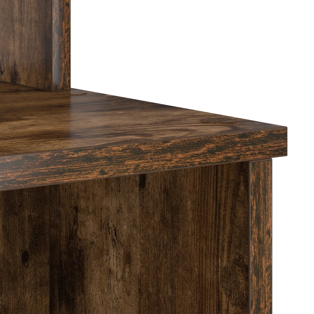 Scrivania con storage Rovere affumicato 120.5x44x88.5 cm Legno ingegnerizzato