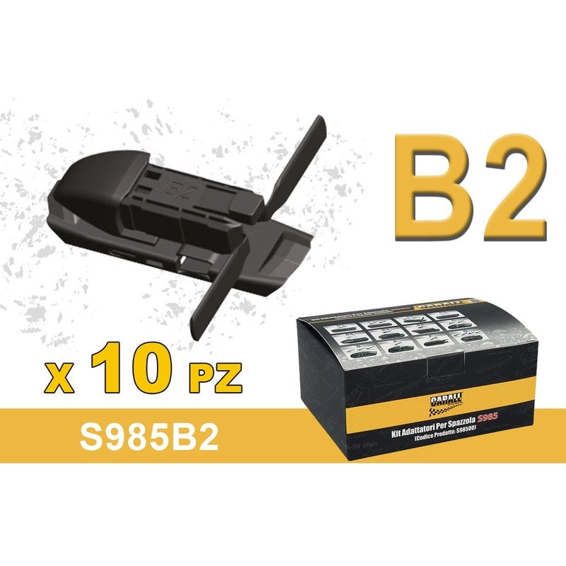 Kit 10 Attacchi B2 Per Spazzole Tergicristallo S985 Flat e T191 Ibrida
