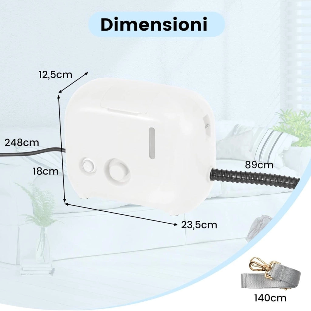 Pulitore vapore portatile 1600w, Vaporizzatore domestico serbatoio acqua 1L ,Si riscalda in 10 secondi Bianco-Elettrodomestici pulizia