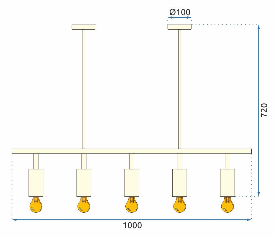 Lampada Pensile Metallo Gold Loft APP612-5C
