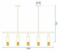 Lampada Pensile Metallo Gold Loft APP612-5C