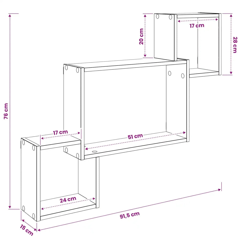 Scaffale da parete A parete Legno antico 91,5 x 15 x 76 cm 8012122