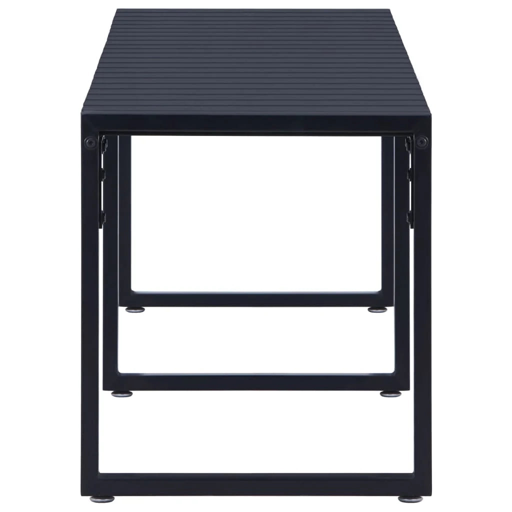 Panca da giardino mobili da esterno per patio terrazza 180 cm pannello PS nero 02_0011276