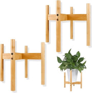 Set di sostegni per piante in legno per interni - supporto per piante moderno - rete per piante in bambù per interni - contenimento per piante fino a 25 cm - set da 2 pezzi