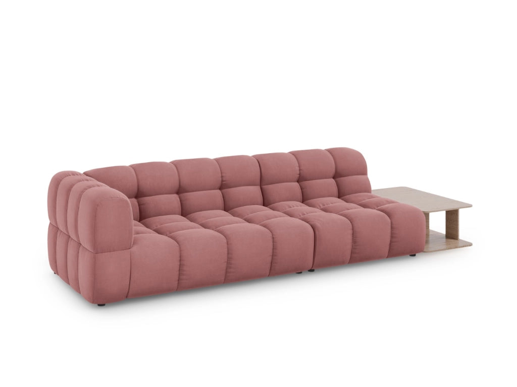 Cosmopolitan Design - Divano modulare destro "Sky" 4 posti in velluto salmone 