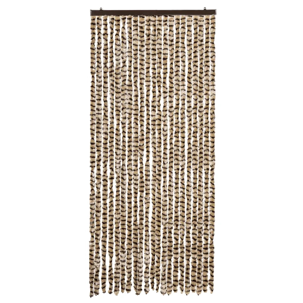 Tenda Antimosche Beige e Marrone 90x200 cm in Ciniglia CFW8313535