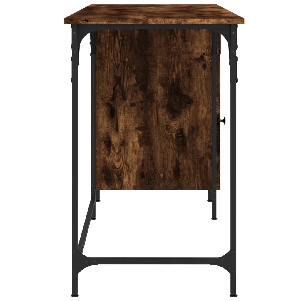 Scrivania | Tavolo da Ufficio Computer Rovere Fumo 131x48x75 cm Legno Multistrato