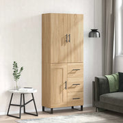 Credenza Rovere Sonoma 69,5x34x180 cm in Legno Multistrato 3196038