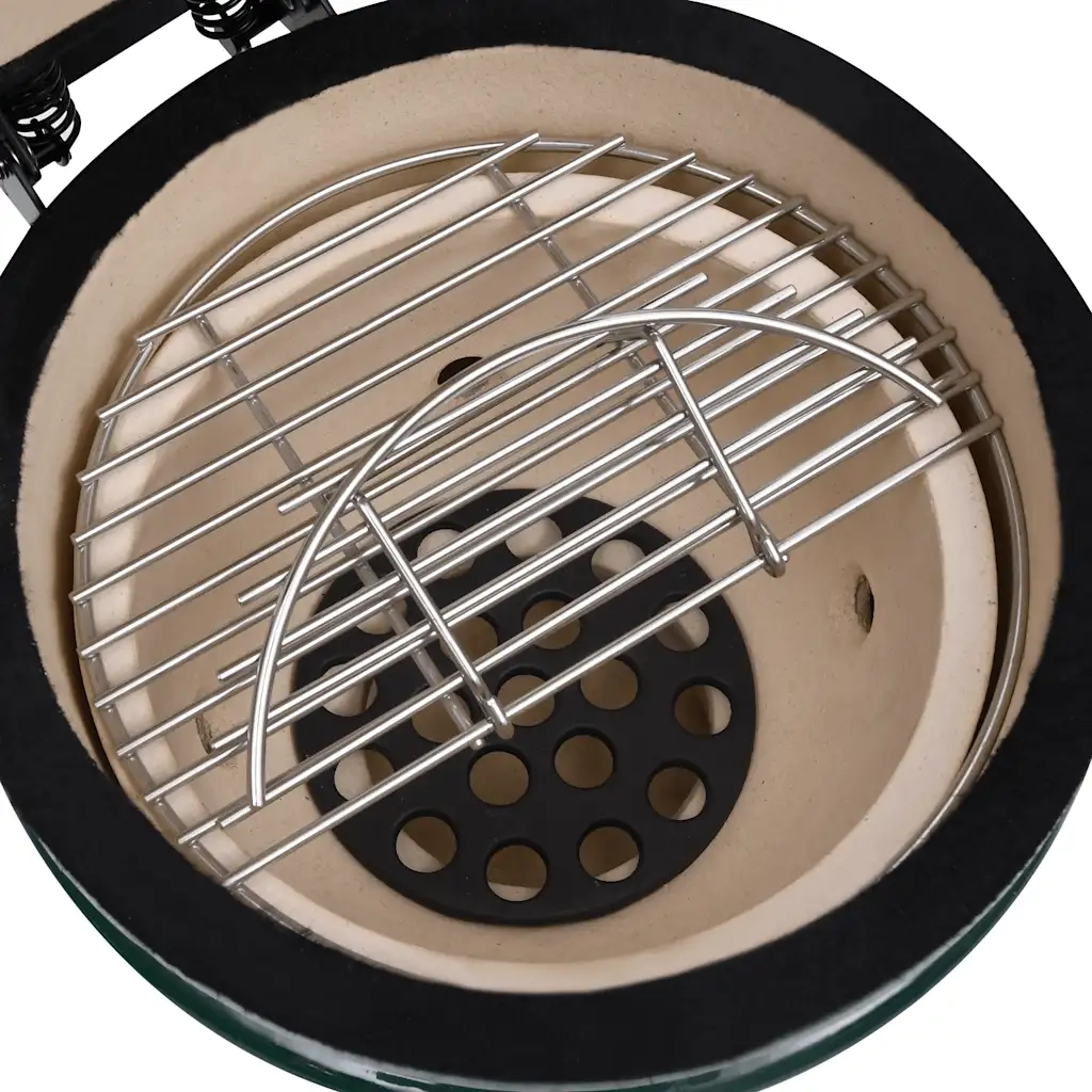 Barbecue Affumicatore 2 in 1 Kamado in Ceramica 56 cm Verde cod mxl 55673