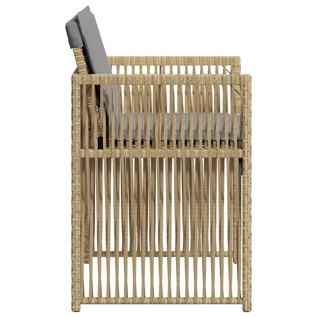 Sedie da Giardino con Cuscini 4 pz | Sedie da Esterno Beige Misto in Polyrattan