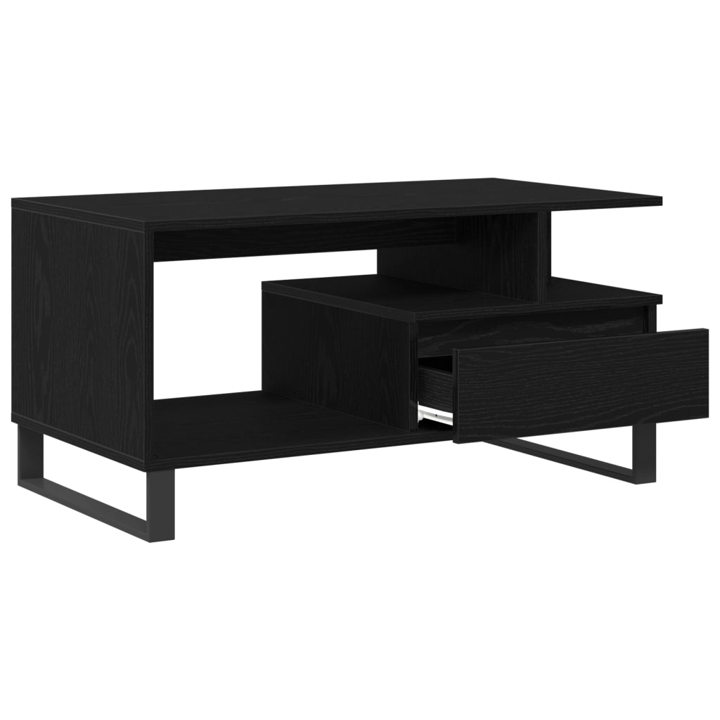Tavolino da caffÃ¨  Nero Rovere 90x49x45 cm Legno ingegnerizzato