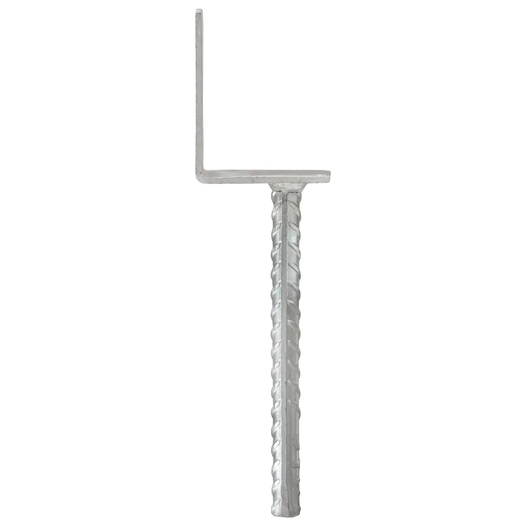 Ancoraggi per recinzione 12 pz argento 8x6x30 cm acciaio zincato 145325