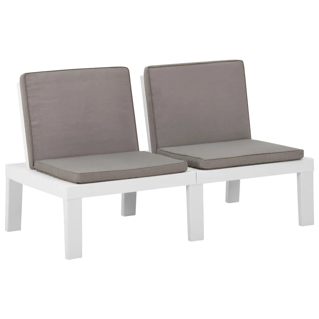Set Divani da Giardino con Cuscini 3 pz in Plastica Bianco cod mxl 44489