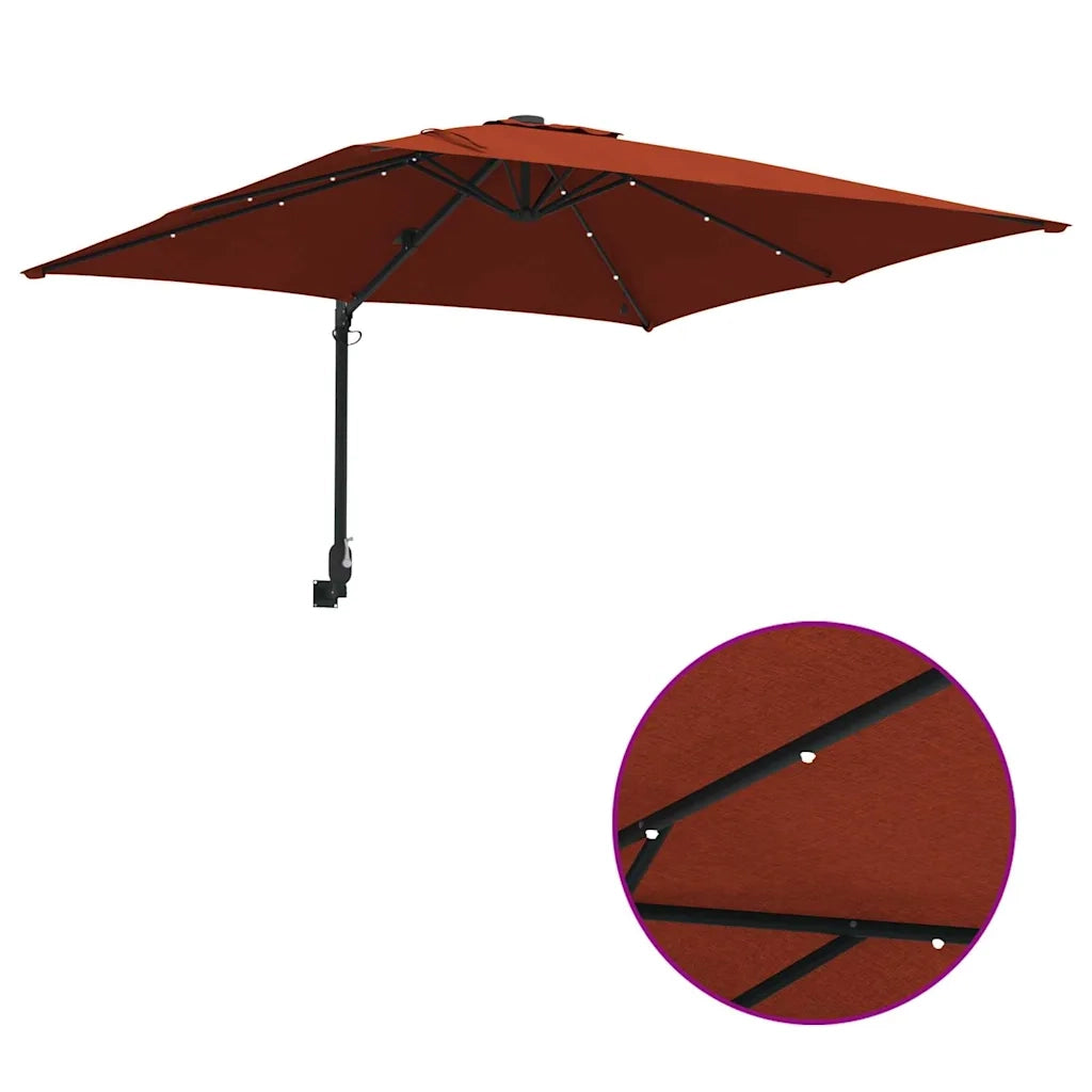 vidaXL Ombrello da giardino Terracotta 248.5 x 247.5 x 160 cm Tessuto