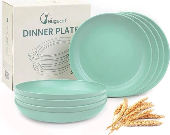 Set di 8 piatti in plastica, 20 cm, servizio da campeggio, resistente a microonde e lavastoviglie, leggero, riutilizzabile - piatti per insalata, pizza, pasta