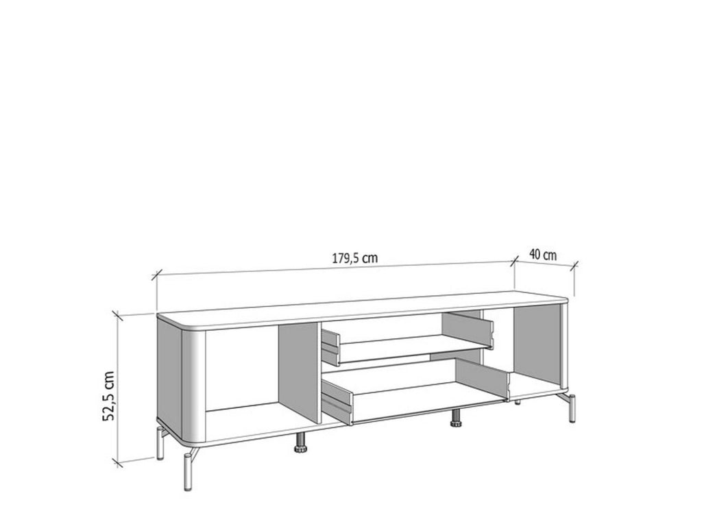 Gosaldo, Mobile Porta tv 2 Cassetti, 179.5x40x52.5h cm Beige