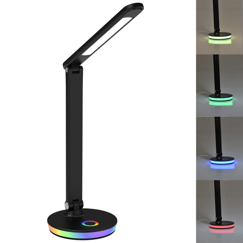 Lampada da scrivania LED nera 4000K RGB dimmer USB Polux