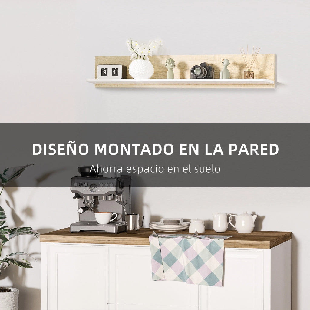 Scaffale a Parete in Legno ¨C zephmum ¨C Robe Bianco 120x15x20 cm