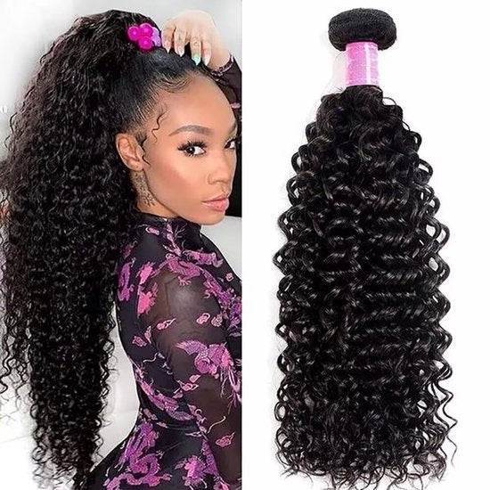 Estensioni capelli umane 22 pollici - capelli ricci - raccolta brasiliana - 100% capelli reali - colore naturale - capelli ricci e ricci.