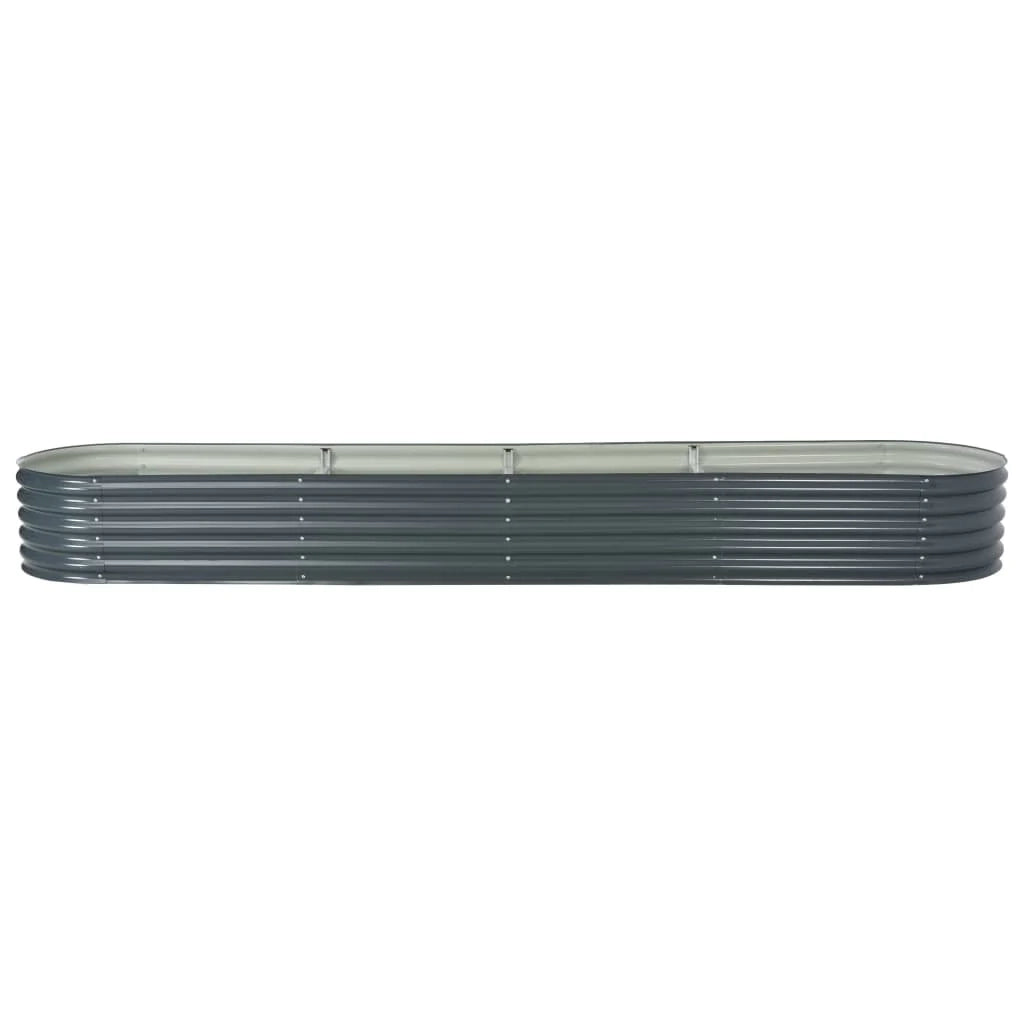 Fioriera rialzata per piante e fiori giardino 400 x 80 x 44 cm acciaio zincato grigio 02_0001051