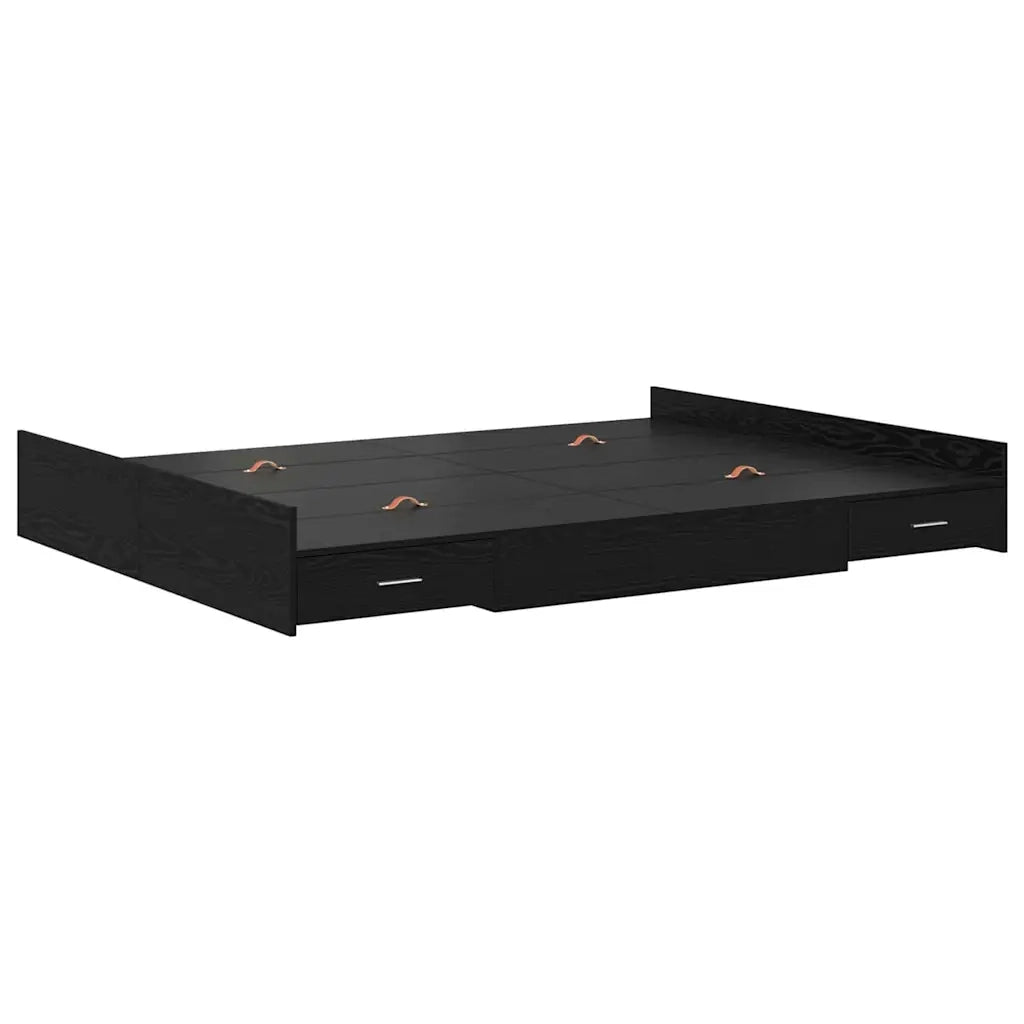 Struttura letto con contenitore Rovere Nero 160 x 200 cm 3335278