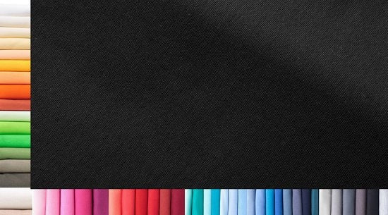 Manchetstof XXL per metro | doppio: 75 cm largo | singolo: 150 cm largo | colore: 49 nero | 0,5 m lungo | 96% cotone, 4% elastan | Jersey prezzo base per metro quadrato: € 11,99