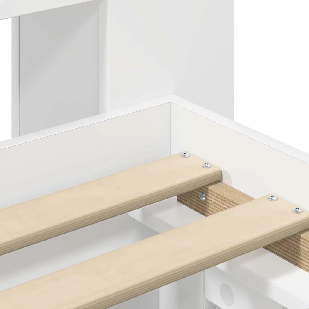 Struttura del letto con stoccaggio e testata Bianco 3434057
