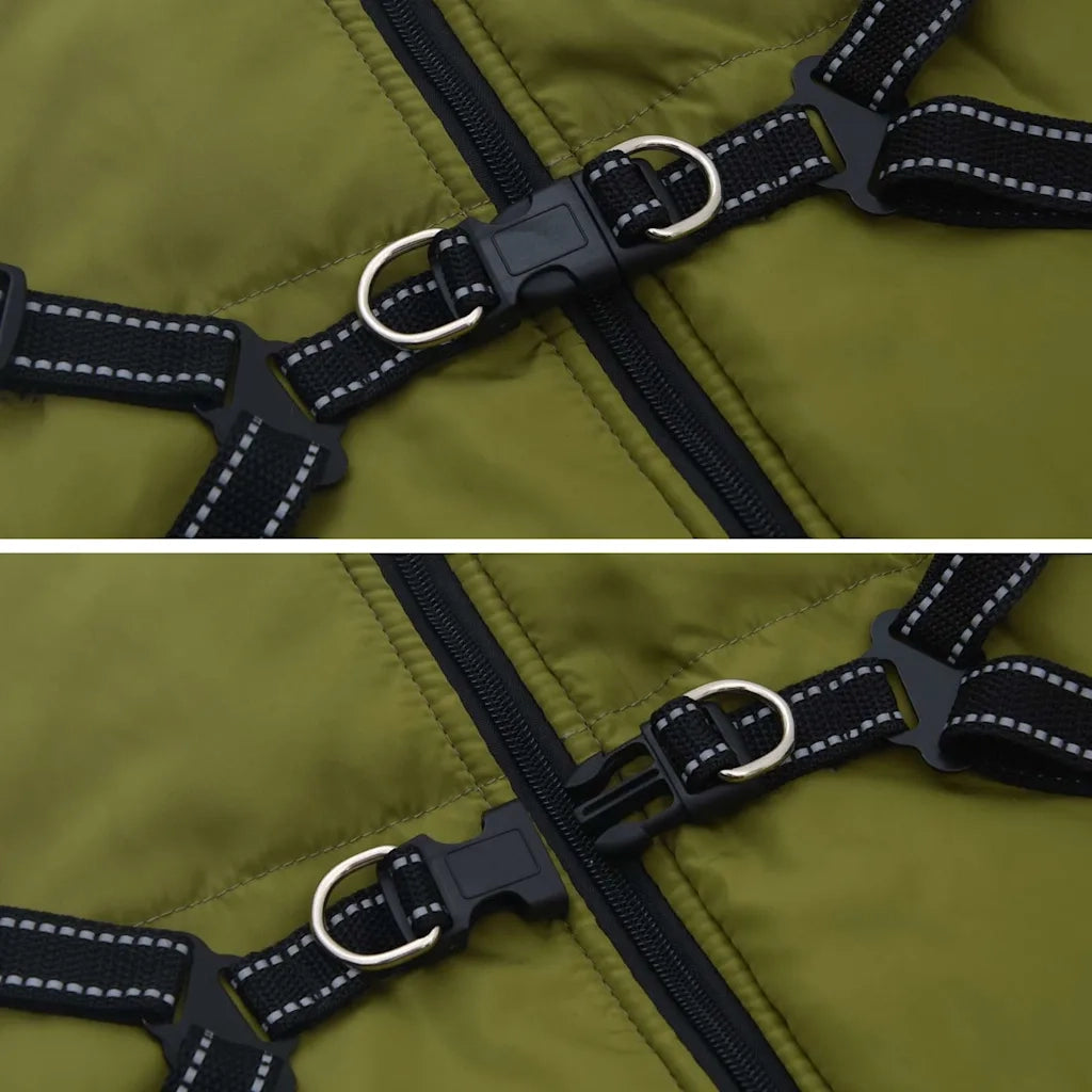 Cappotto Cani Imbracatura Impermeabile Riflettente Verde L68 4019900