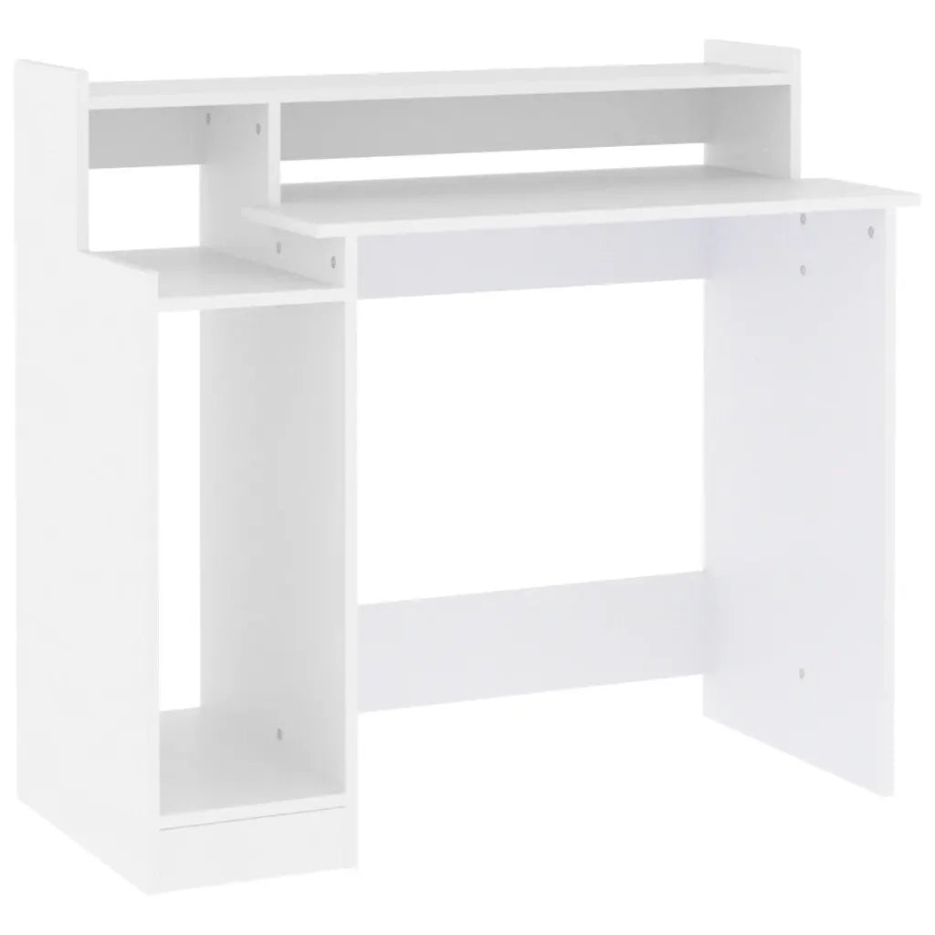 Scrivania con Luci LED Bianca 97x45x90 cm in Legno Multistrato 805552