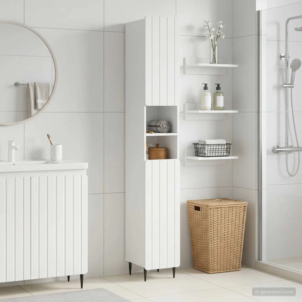 Armadio da Bagno con Ripiano Aperto ZWOLLE Bianco 896375
