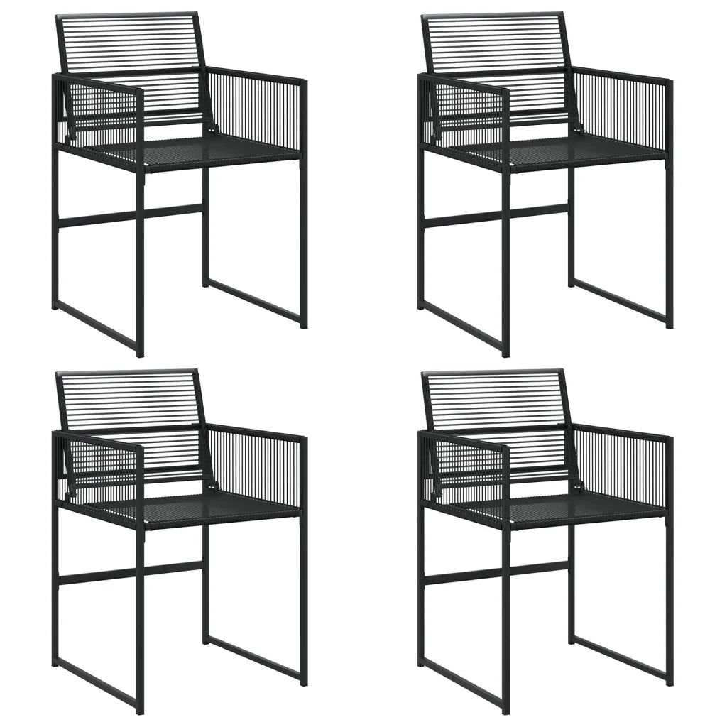 Sedie da Giardino 4 pz Nere in Polyrattan 4008578