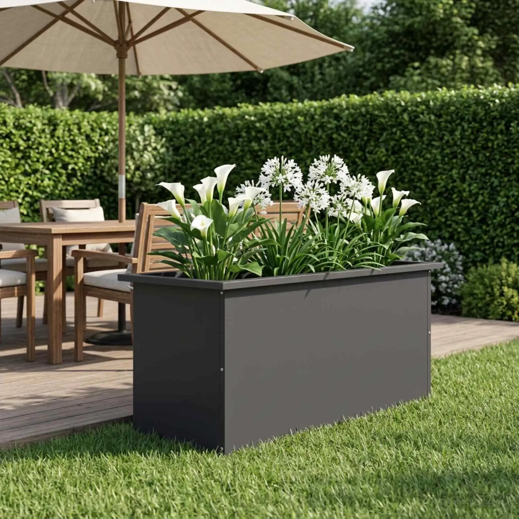 Fioriera da giardino con LED Nero 40 x 80 x 40 cm Acciaio 8008154