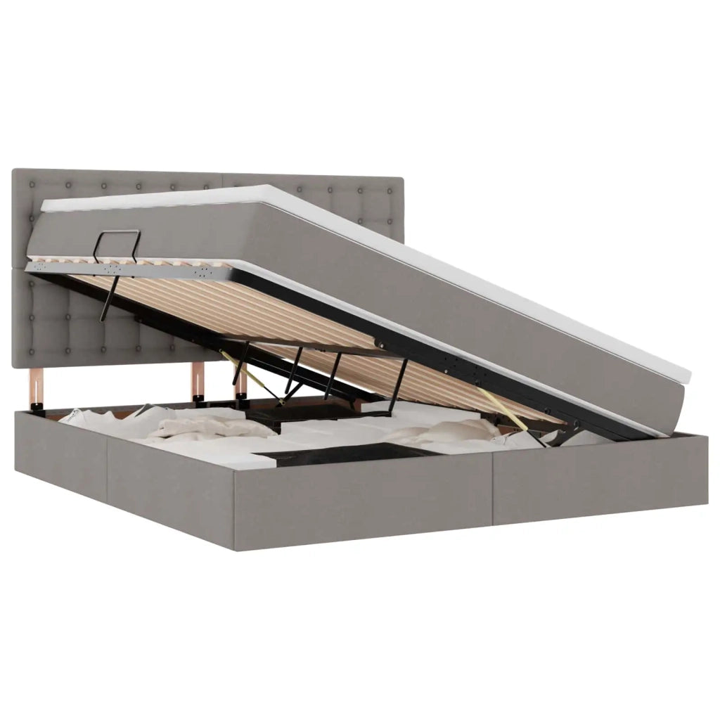 Letto con contenitore LED e materasso Tortora 160 x 200 cm