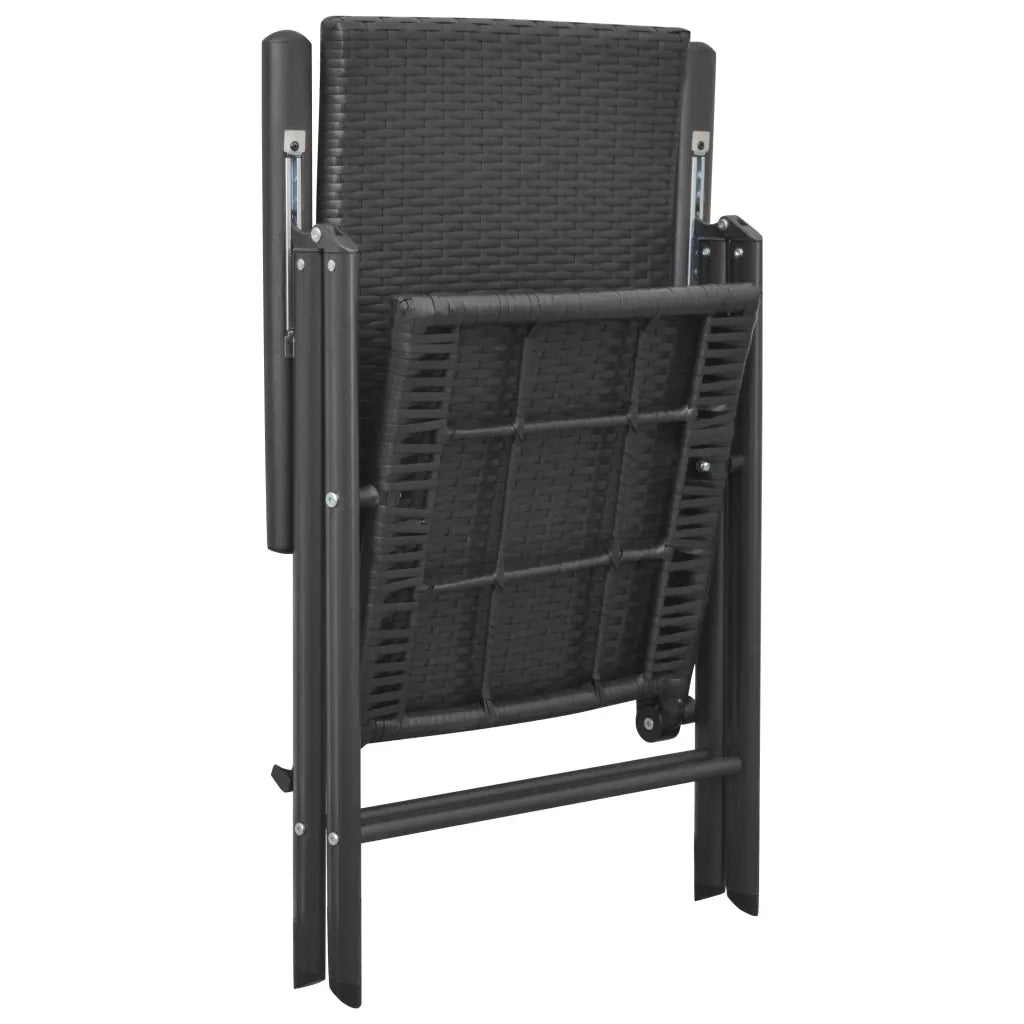 Sedie da Giardino 4 pz in Polyrattan Nero 313105