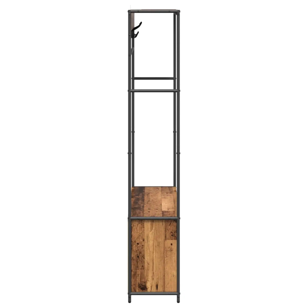 Appendiabiti con panca per scarpe Legno antico 8012036