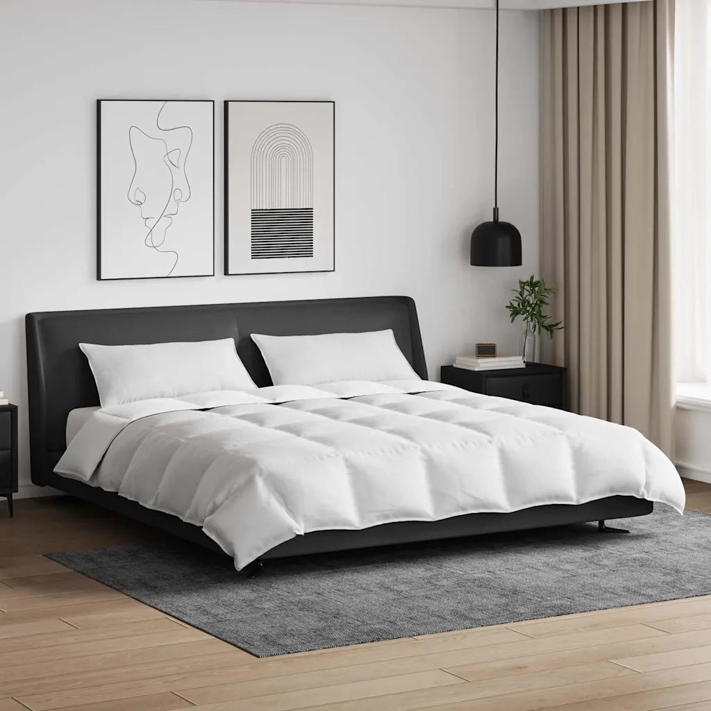 vidaXL Piumone con cuscino 3 pcs Bianco Piume