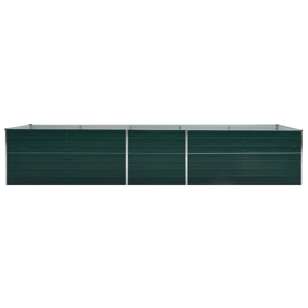 Fioriera rialzata per piante e fiori acciaio zincato 400 x 80 x 77 cm verde 02_0001121