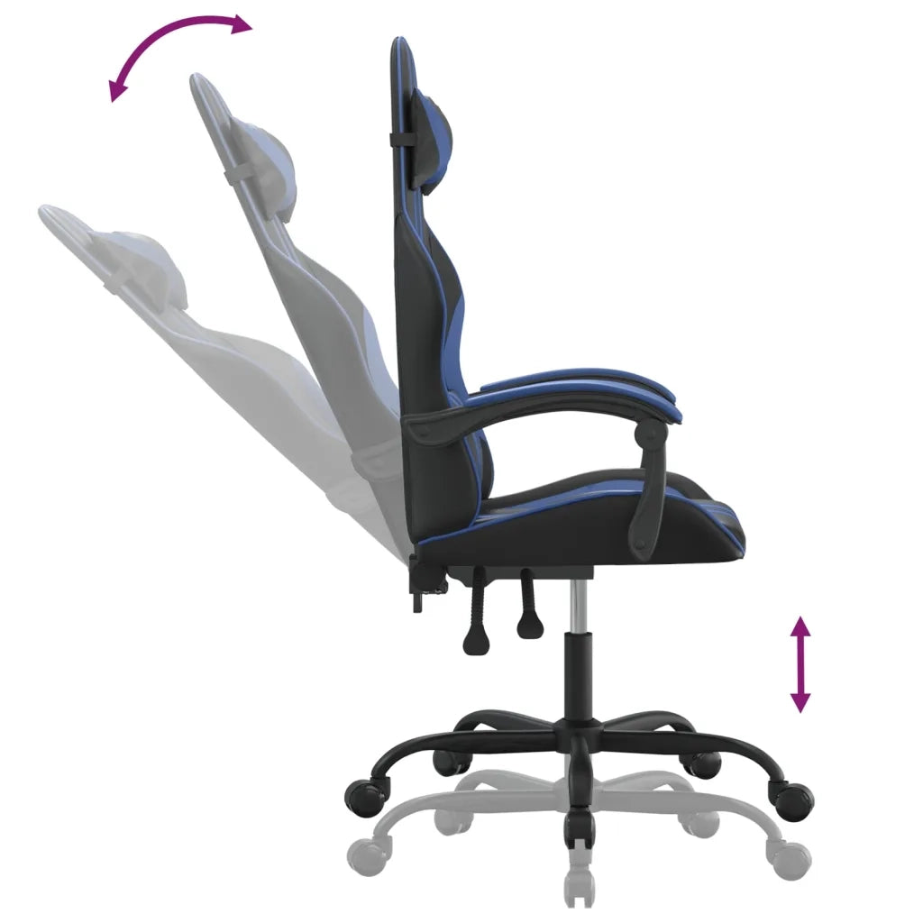 Sedia da Gaming Nera e Blu in Similpelle 3143818
