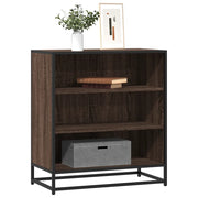 Credenza Rovere Marrone 68x35x76 cm in Truciolato e Metallo 848978