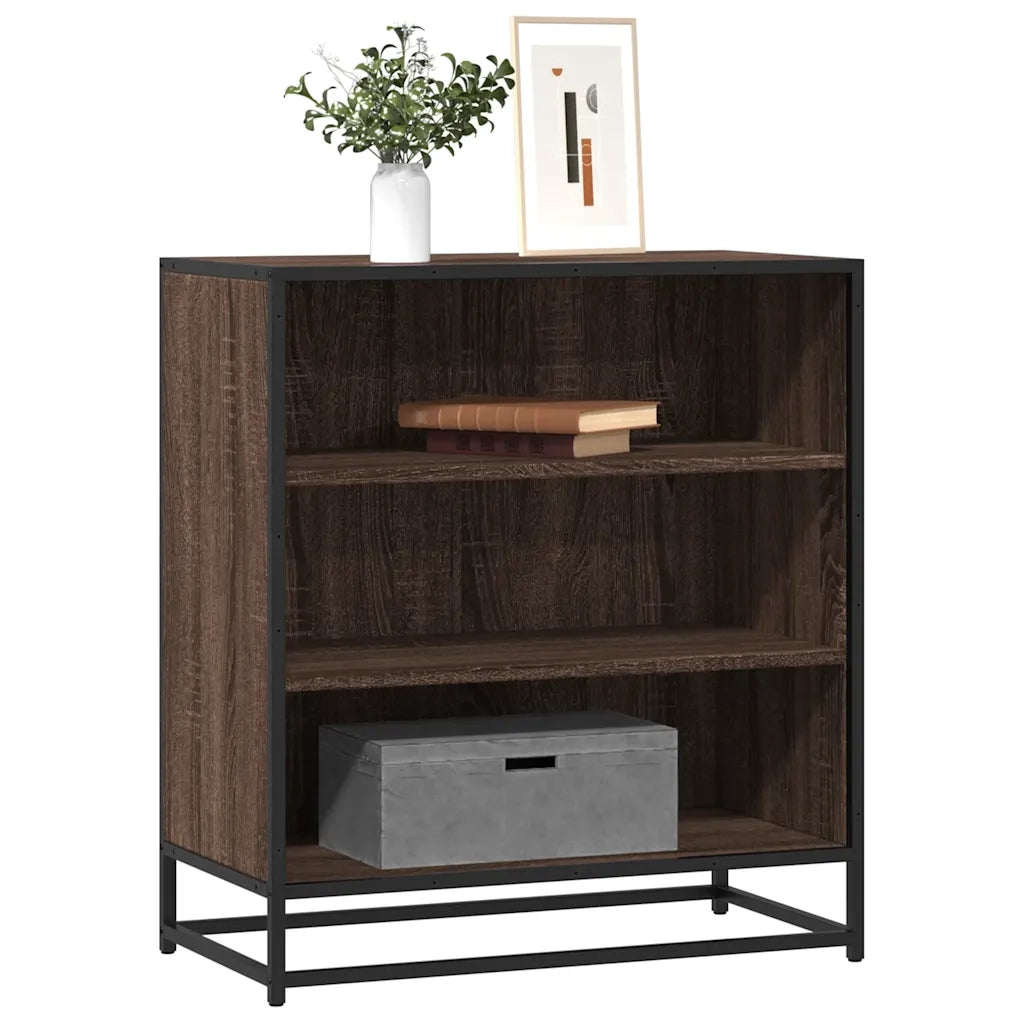 Credenza Rovere Marrone 68x35x76 cm in Truciolato e Metallo 848978
