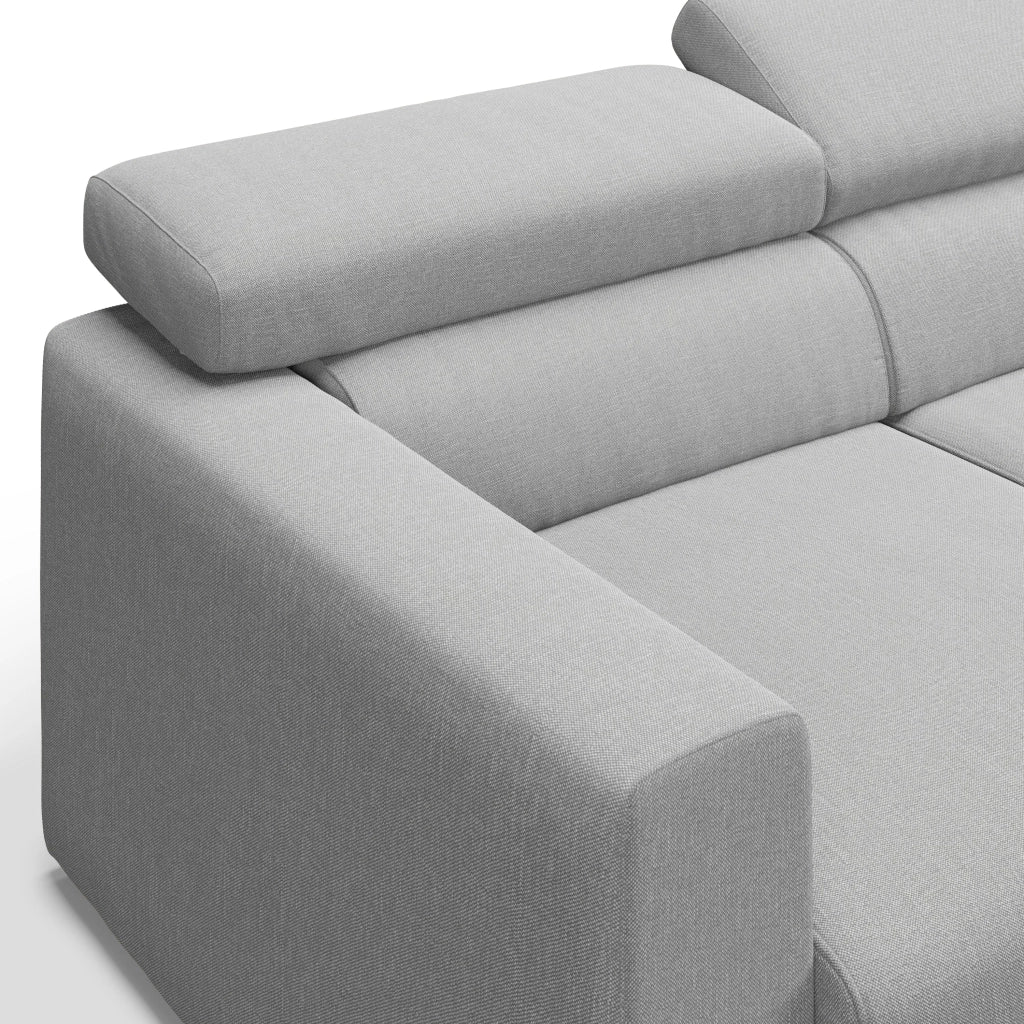 Dylan Divano a 3 sedute con estraibile a cassettone in tessuto simil cotone impermeabile T13 240 cm grigio